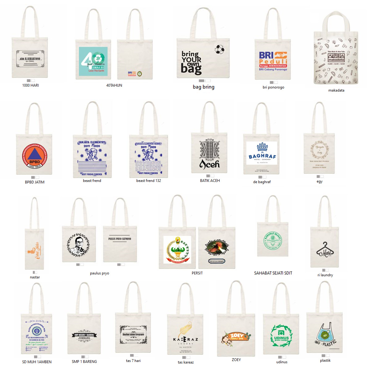Ide inspirasi desain sablon tas